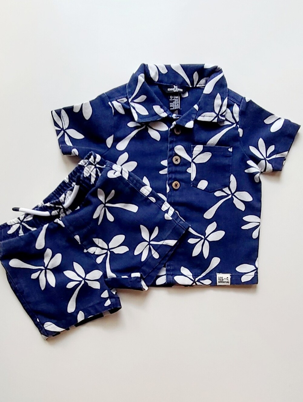 Eddie Bauer Baby Outfit Hawaiian Tropical Beach Boys 0-3 Months
